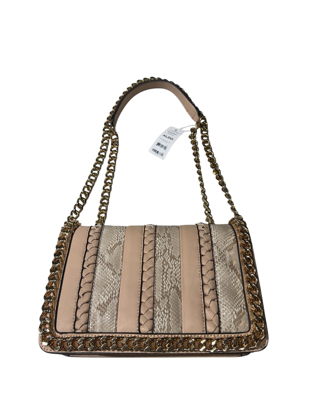 NWTs ALDO Wovgreenwald Blush Snakeskin Textured Design Convertible Crossobdy Bag